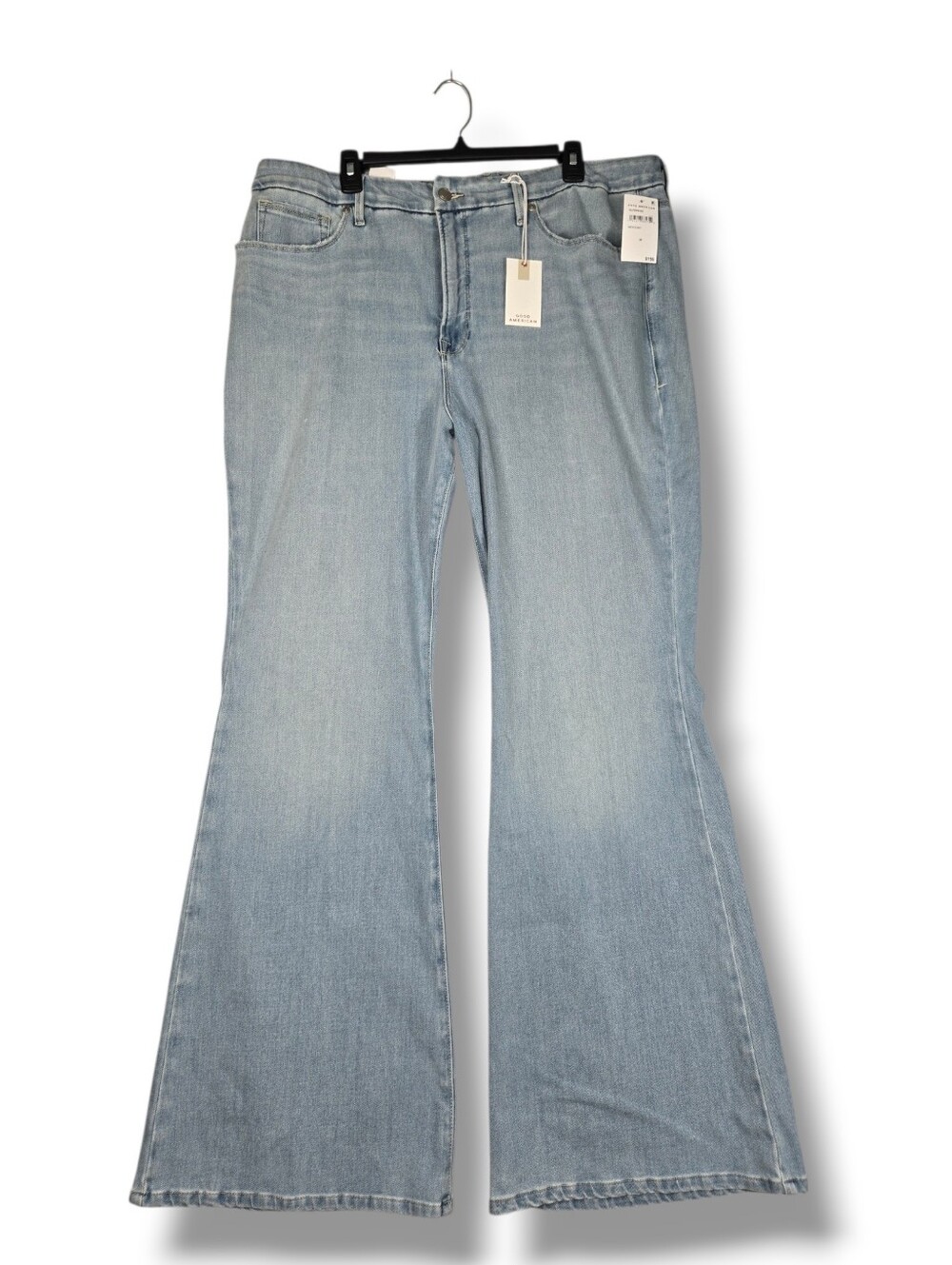 Good American Flare High Rise Light Blue Jean Good Legs Size 20 NEW $159 34" L